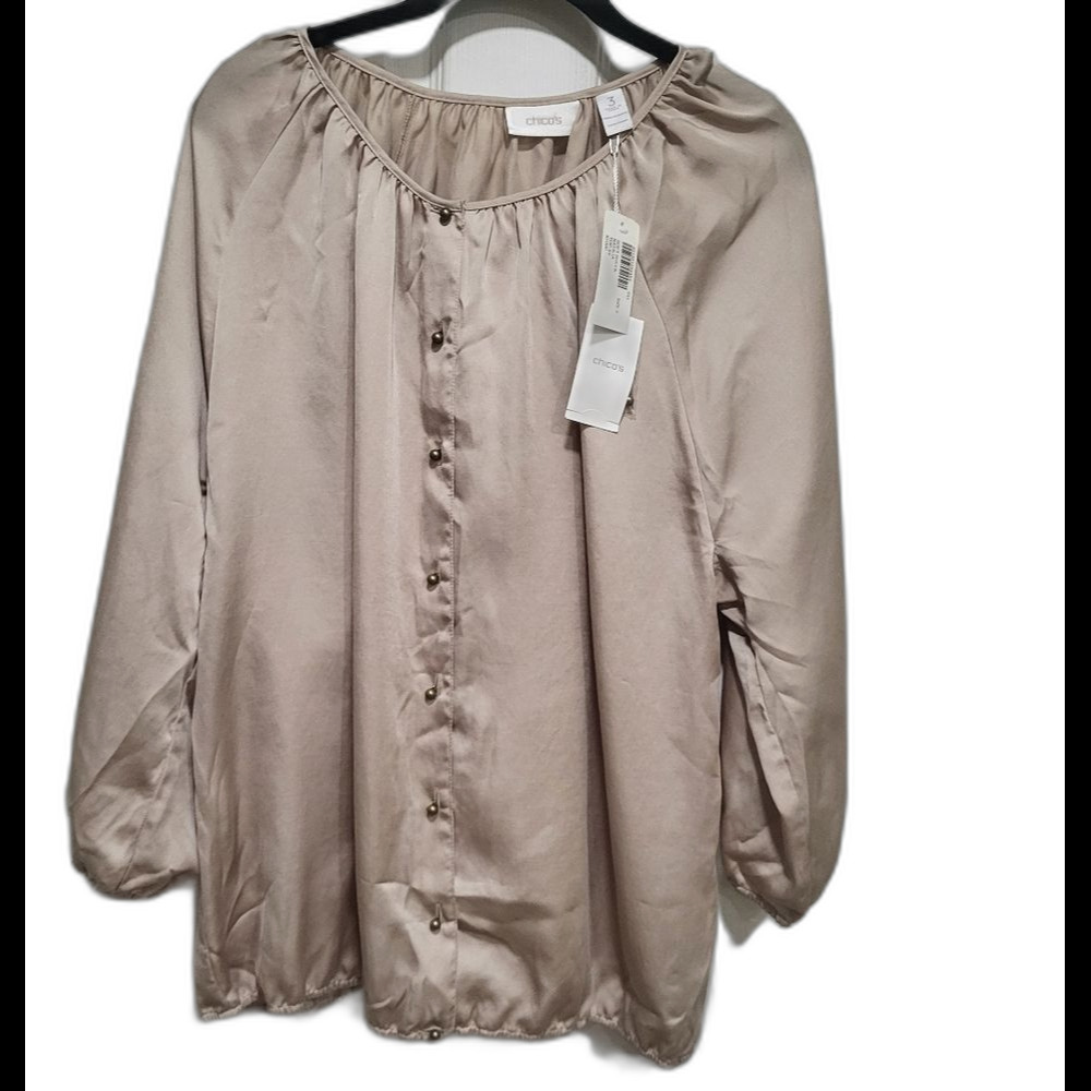 NEW Natalia Khaki 3/4 Top - Chicos Size 3 / 16
